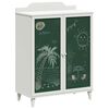vidaXL Cabinet with Two Doors and Chalkboard Front ROROS White