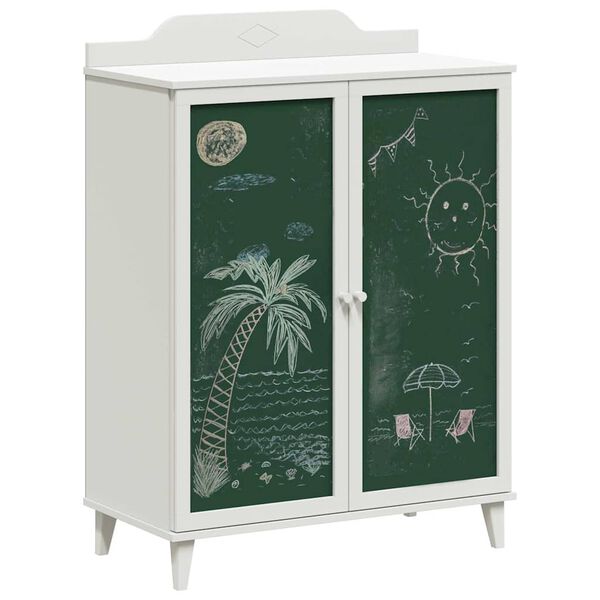 vidaXL Cabinet with Two Doors and Chalkboard Front ROROS White