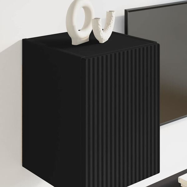 vidaXL TV Wall Cabinet Black 30 x 31 x 40 cm Engineered Wood