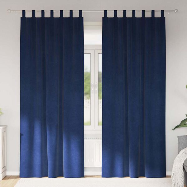 vidaXL Blackout Curtains 2 pcs Dark Blue 140 x 245 cm Velvet