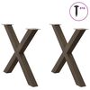 vidaXL Dining Table Legs X-Shaped 2 pcs Natural Steel 90x(72-73) cm Steel