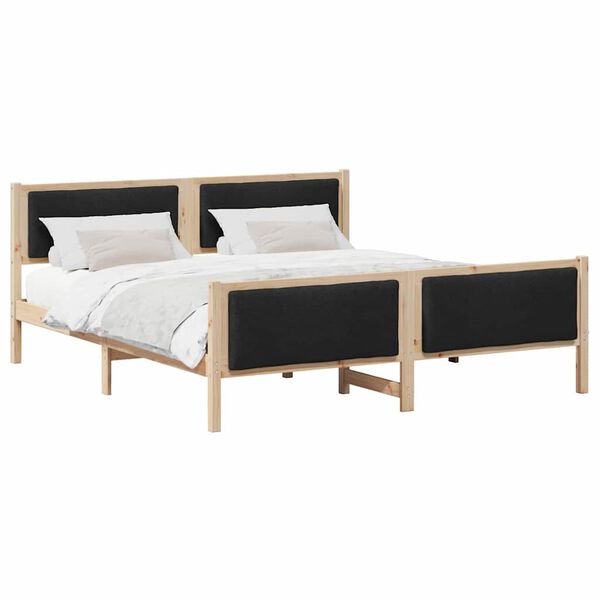 vidaXL Bed Frame with Headboard Black 180 x 200 cm Fabric
