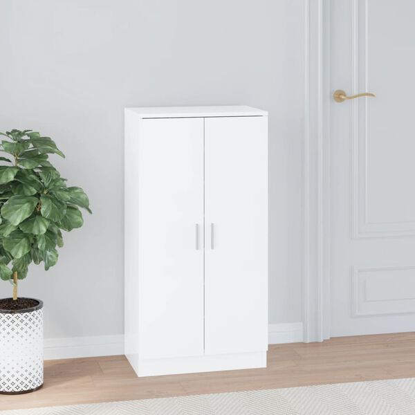 vidaXL Shoe Cabinet High Gloss White 55x35x108 cm Engineered Wood