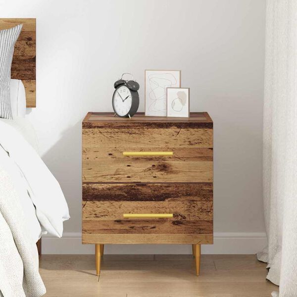 vidaXL Bedside Cabinet Old Wood 40 x 35 x 47.5 cm Engineered Wood