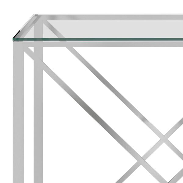 vidaXL Coffee Table Silver 55x55x55 cm Stainless Steel and Glass