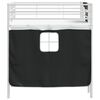 vidaXL Kids'Loft Bed Frame with Curtains White and Black