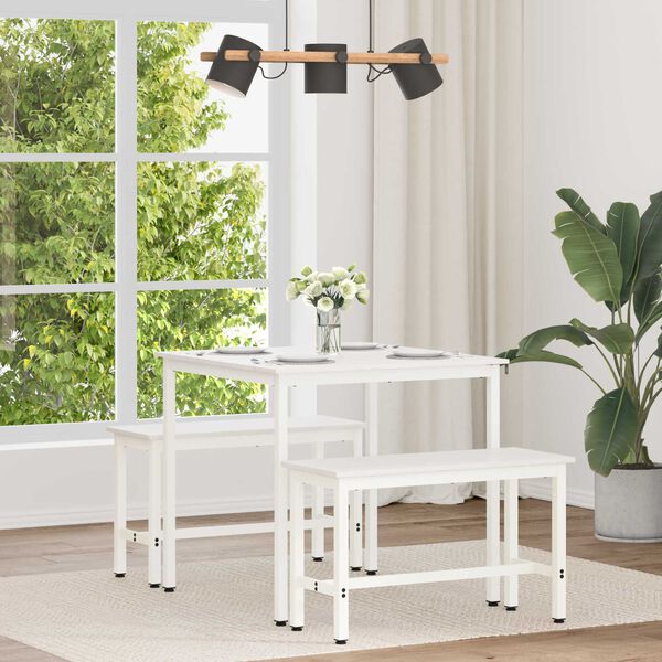 vidaXL Dining Table White 80 x 80 x 75 cm Solid Pine Wood