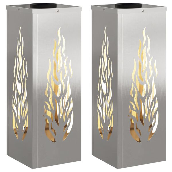 vidaXL Solar LED Pathway Light 2 pcs Rusty Weathering Steel