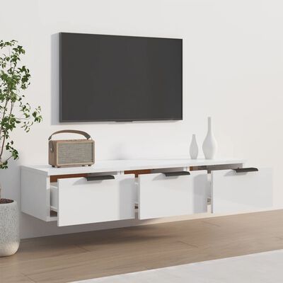 vidaXL Wall Cabinet High Gloss White 102x30x20 cm Engineered Wood