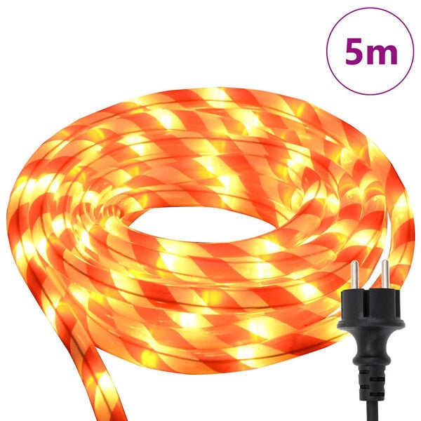 vidaXL Rope Light with 120 LEDs Warm White 5 m PVC
