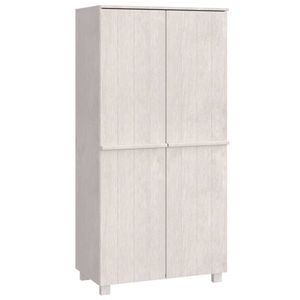 vidaXL Wardrobe | White | Solid pine wood | Medium | Wardrobe | Rectangular