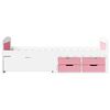 vidaXL Day Bed with 5 Drawers without Mattress IRUN White&Pink 90x200 cm