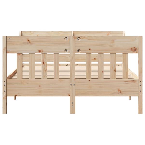 vidaXL Bed Frame without Mattress 150x200 cm King Size Solid Wood Pine