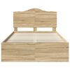 vidaXL Bed Frame with Headboard Sonoma 120 x 190 cm Solid Pine Wood