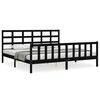 vidaXL Bed Frame without Mattress Black Solid Wood Pine
