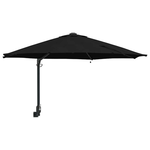 vidaXL Garden Parasol Black 248 x 248 x 148 cm Polyester and Steel