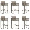 vidaXL 7 Piece Garden Bar Set without Cushions Grey Poly Rattan Acacia
