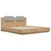 vidaXL Bed Frame with Headboard with Storage Artisan Oak 200 x 200 cm