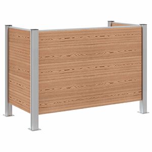 vidaXL Garbage Bin Fence Brown 161 x 85 x 115 cm Aluminium and WPC