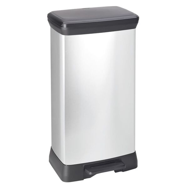 Curver Duo Pedal Bin Deco 23L+23L Silver