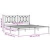vidaXL Metal Bed Frame without Mattress with Headboard Black 180x200cm