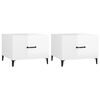 vidaXL Coffee Tables with Metal Legs 2 pcs High Gloss White 50x50x40 cm