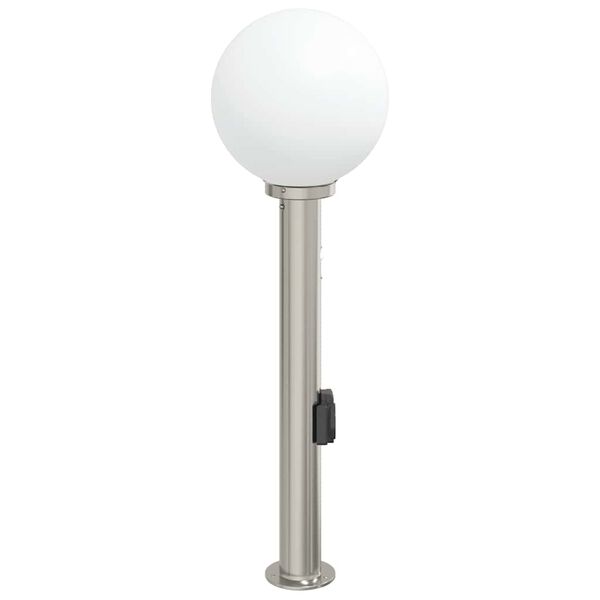 vidaXL Bollard Light with Sensor&Outlet 80 cm Stainless Steel IP44