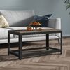 vidaXL Coffee Table Grey and Black 90x45x45 cm MDF and Iron