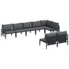 vidaXL Garden Sofa Set 8 pcs Black Steel