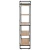 vidaXL Bookcase Solid Firwood and Steel 120x42x180 cm