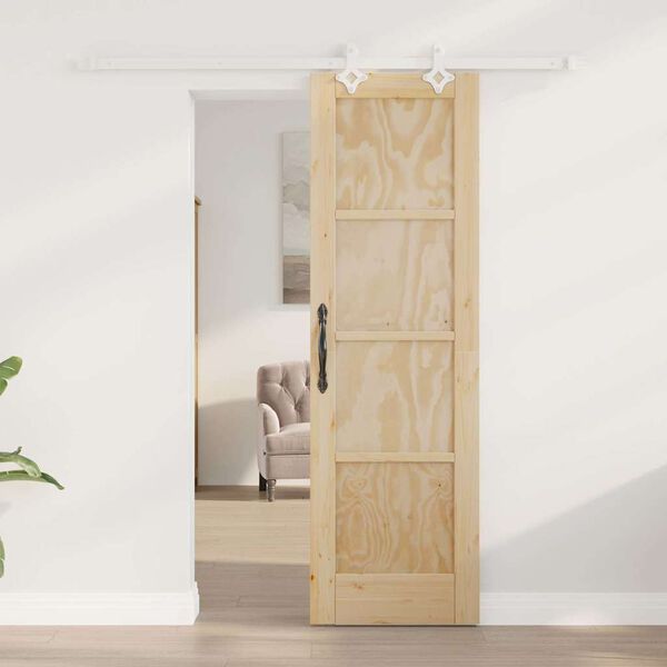 vidaXL Sliding Door Brown 61 x 198.5 cm Solid Pine Wood