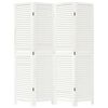 vidaXL Room Divider&nbsp;4 Panels White Solid Wood Paulownia