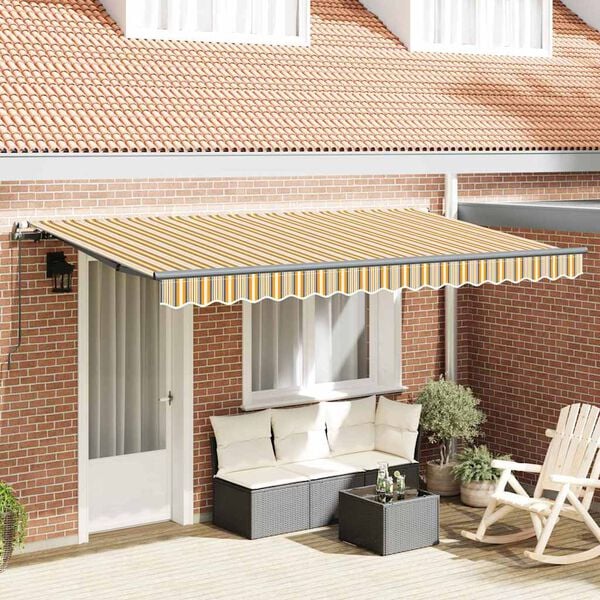 vidaXL Retractable Awning Yellow 400 x 200 cm Fabric