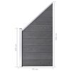 vidaXL WPC Fence Set 4 Square + 1 Slanted 792x186 cm Grey