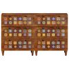 vidaXL Sideboard 2 pcs Walnut 60 x 33 x 75 cm Solid Mango Wood
