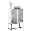 vidaXL Side Cabinet with Glass Doors White 69x37x100 cm