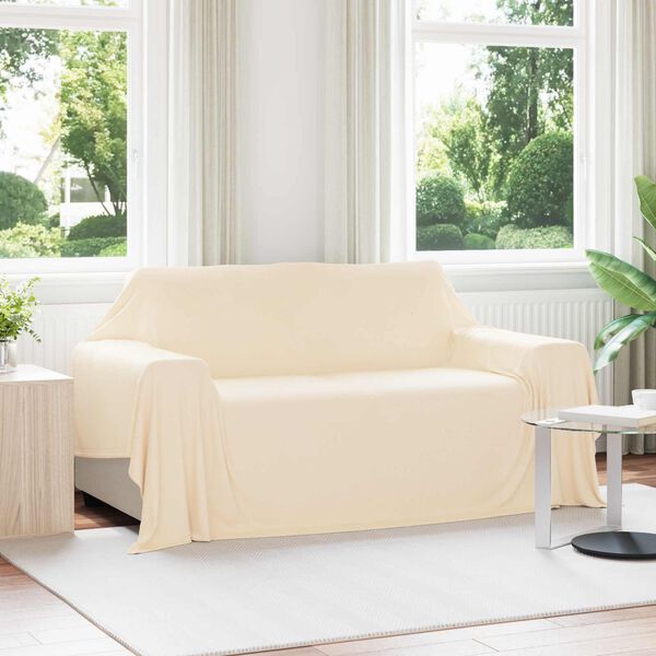 vidaXL Throw Blanket Cream 280 x 210 cm Fleece