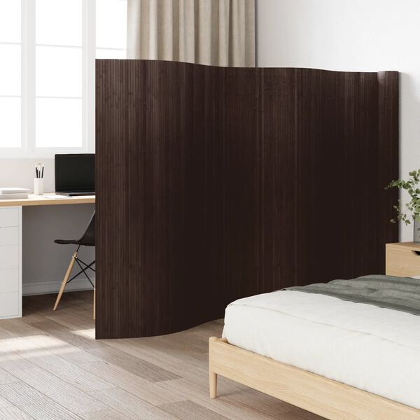 vidaXL Room Divider Dark Brown Width 800 cm Height 165 cm Bamboo