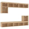 vidaXL 8 Piece TV Wall Units with LED Sonoma Oak Engineered Wood
