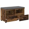 vidaXL Hall Bench with Cushion with Drawer Old Wood 80 x 38 x 46 cm