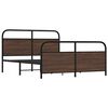 vidaXL Metal Bed Frame without Mattress Brown Oak 150x200 cm King Size