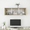 vidaXL Wall-mounted TV Cabinet Sonoma Oak and White 37x37x107 cm Engineered Wood