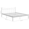 vidaXL Bed Frame without Mattress White Metal 140x200 cm