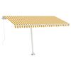 vidaXL Freestanding Manual Retractable Awning 400x350 cm Yellow/White