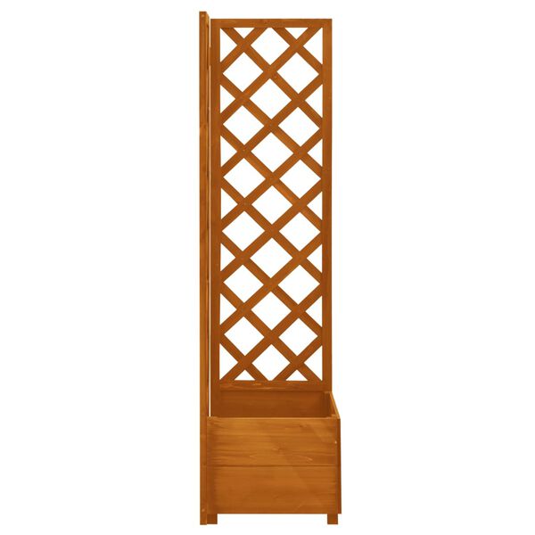 vidaXL Corner Trellis Planter Orange 40x40x150 cm Solid Firwood