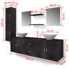 vidaXL Nine Piece Bathroom Furniture and Basin Set Black