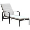 vidaXL Sun Loungers 2 pcs with Table Poly Rattan Brown