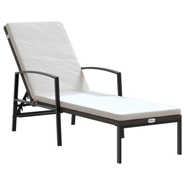 vidaXL Sun Loungers 2 pcs with Table Poly Rattan Brown