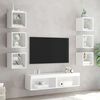vidaXL 8 Piece TV Wall Units with LED White Engineered Wood