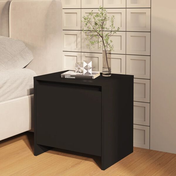 vidaXL Bedside Cabinet Black 45x34x44.5 cm Engineered Wood